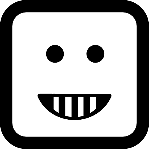 Emoticon happy smiling square face shape interface face square icon