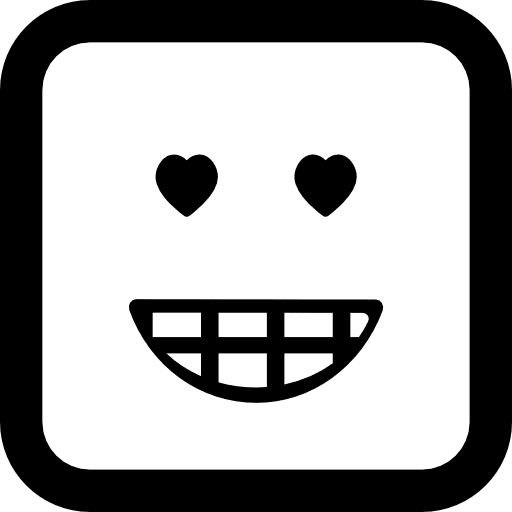 Emoticon in love face in a square faces interface face icon