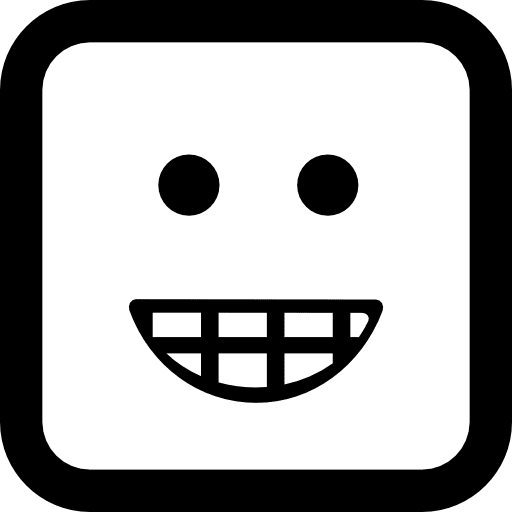 Emoticon smiling square face faces smiley square icon