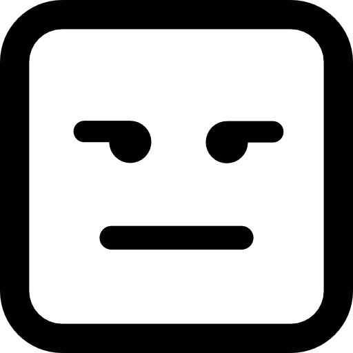 Emoticon square face with straight mouth emotions mouth emoticon icon