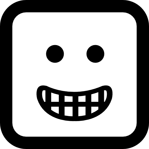 Smiley square face happy emoticon smile icon