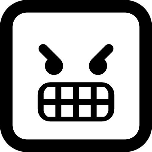 Very angry emoticon square face interface face faces icon