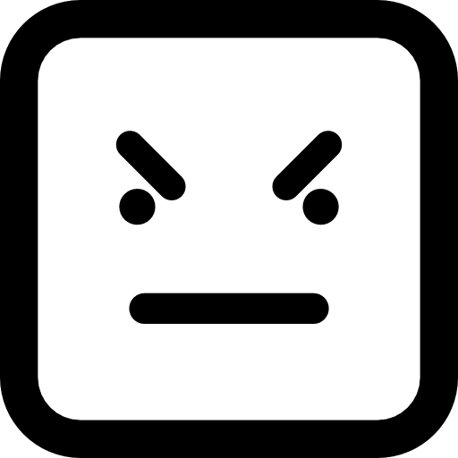 Bad emoticon square face faces interface line icon