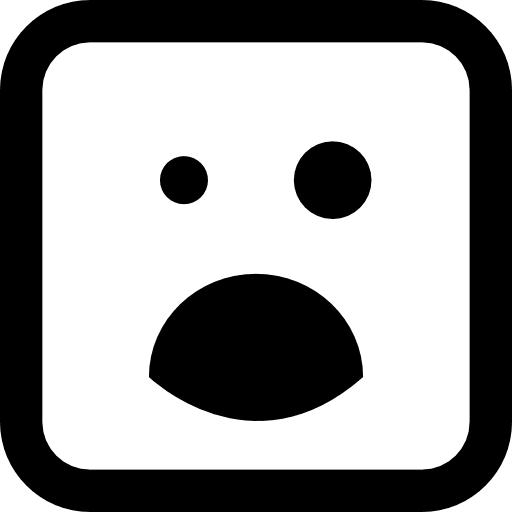 Black eye and opened mouth emoticon square face black eye mouth emoticon icon