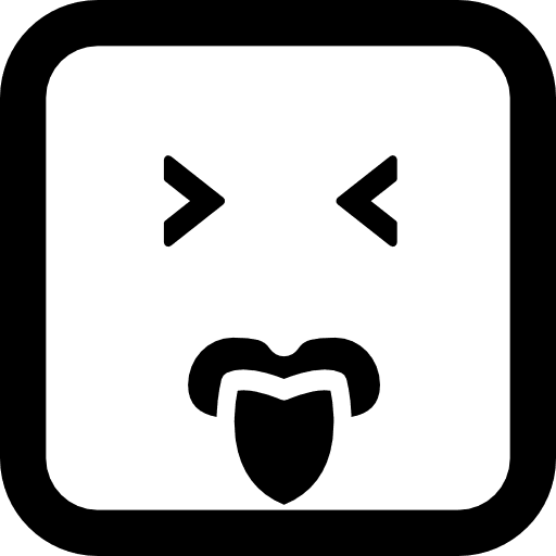 Emoticon square face with closed eyes and tongue out interface emoticon out icon