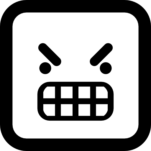 Furious emoticon square face interface face emoticon square icon