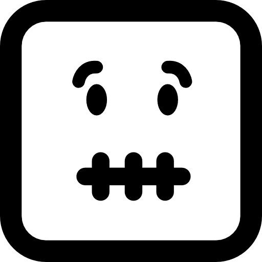 Mute emoticon square face emoticon square faces interface icon