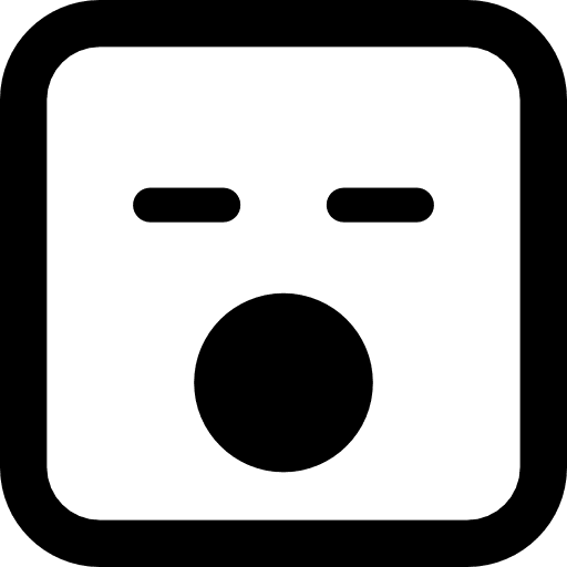 Sleeping face with opened mouth in square outline sleeping emoticon interface icon