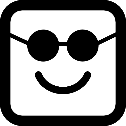 Emoticons square face with sunglasses square face cool icon