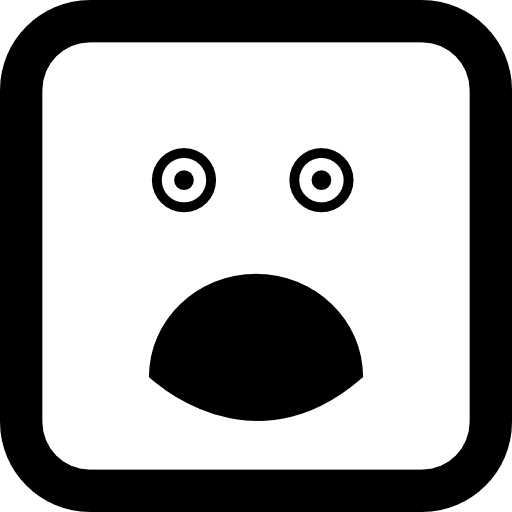 Surprised rounded square face emoticons square surprised emoticons icon