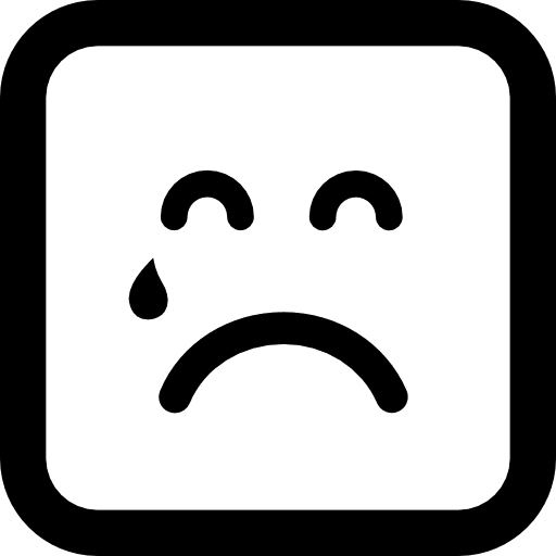 Teardrop falling on sad emoticon face emoticon square teardrop icon