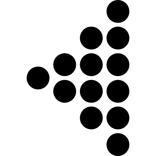 Left arrow of triangular shape of dots pattern triangle triangular dots icon