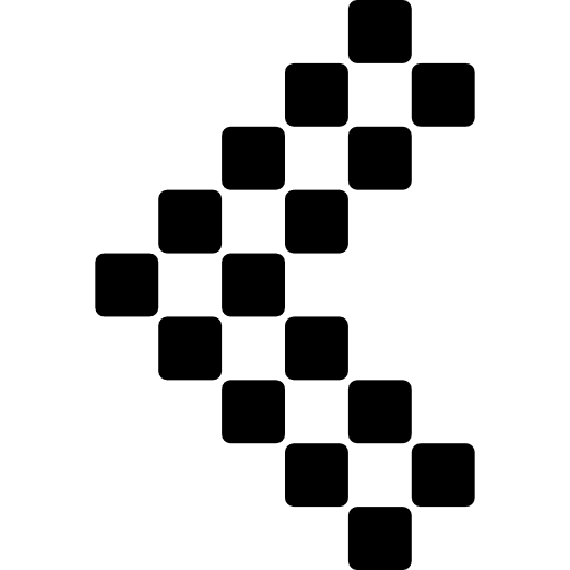 Left arrow point of small squares pattern pattern arrow business pack icon