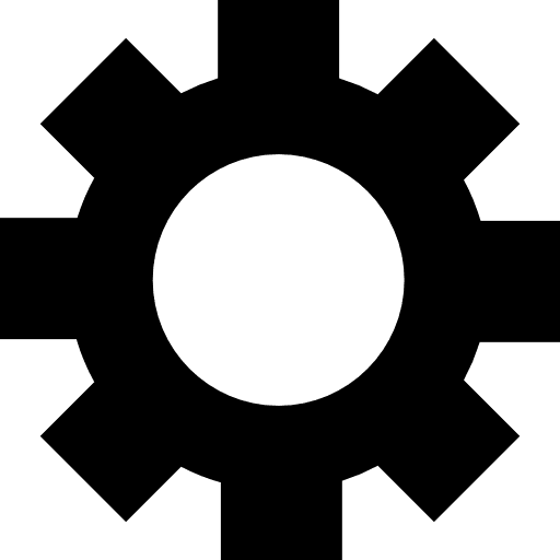 Wheel with cogs gear gears function icon