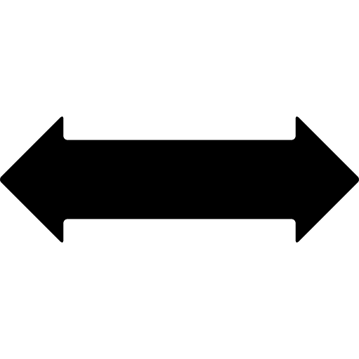 Double horizontal arrow with two opposite points business pack arrow opposite icon