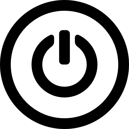 Power sign in a circle symbol shutdown sign icon