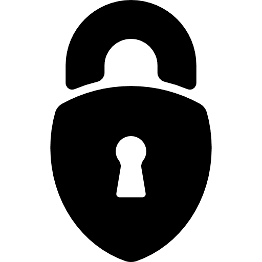 Triangular padlock shape for lock security interface symbol tool locked security icon