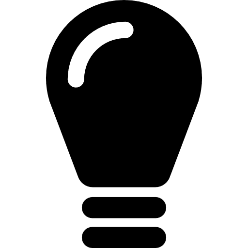 Black lightbulb light black tools and utensils icon