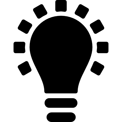 Black lightbulb symbol lightbulb bulb light icon