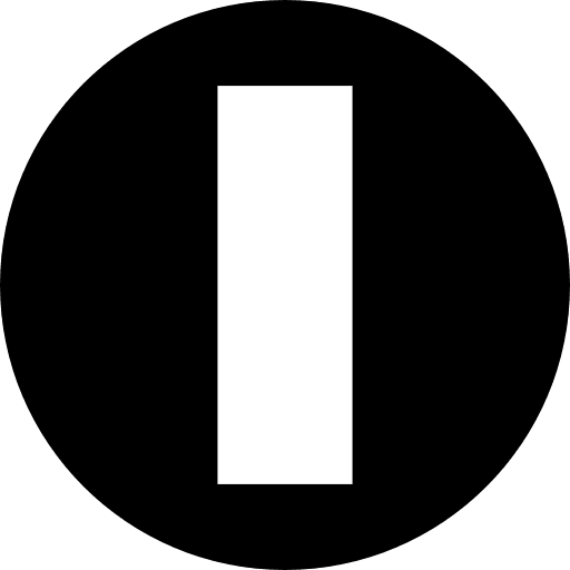 Vertical bar in a circle business circular vertical icon