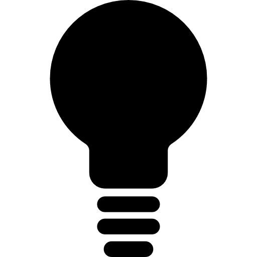 Black lightbulb symbol lightbulb light symbol icon