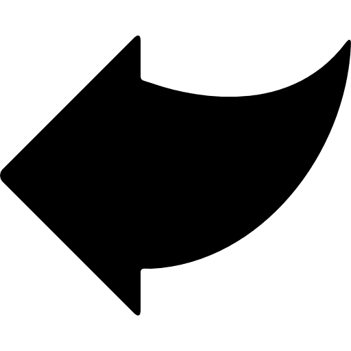 Left arrow black shape black before shape icon