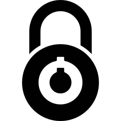 Lock interface security symbol of circular padlock locked interface security icon