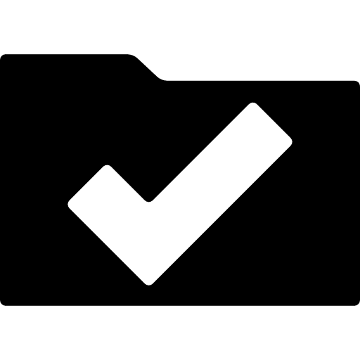 Folder with verification mark business pack mark interface icon