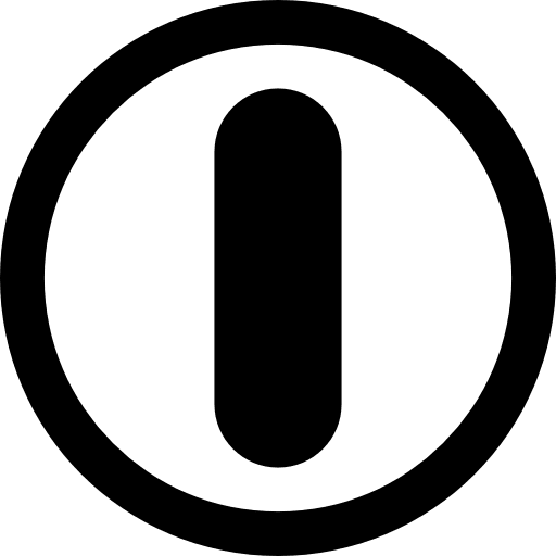 Power on symbol symbol power bar icon