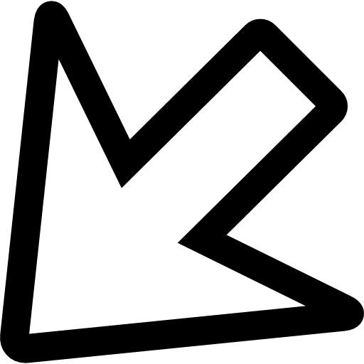Arrow outline pointing to left down outline pointing arrow icon