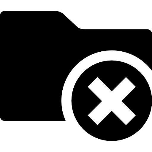 Folder with a cross in a circle symbols symbol circle icon