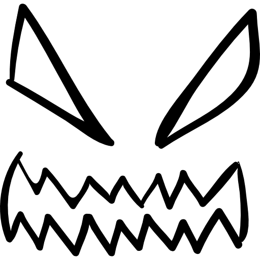 Halloween demon eyes and mouth outlines halloween eyes mouth icon