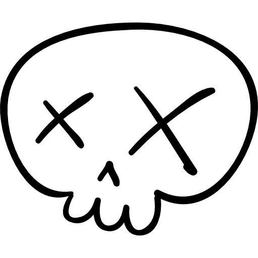 Halloween skull hand drawn bone skull people outline icon