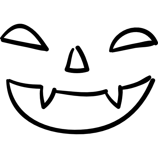 Bad halloween face of mouth nose and eyes outlines mouth bad halloween icon