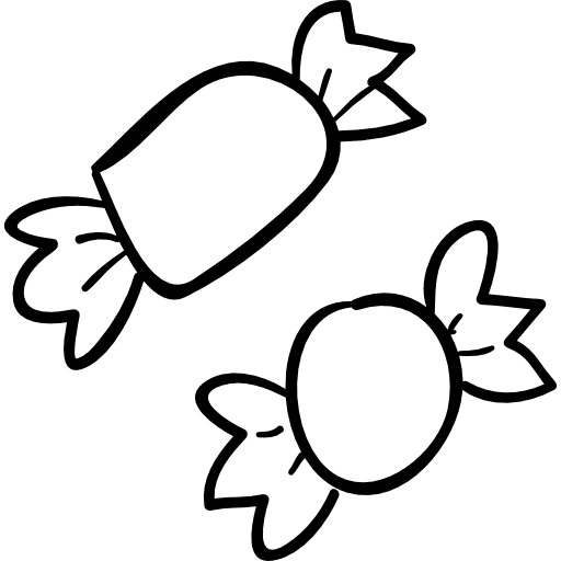 Halloween candies couple hand drawn outlines food couple hand drawn icon