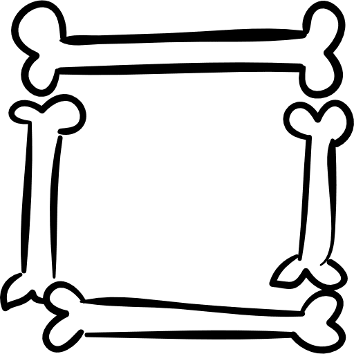 Halloween square frame of bones outlines outlined bones outline icon