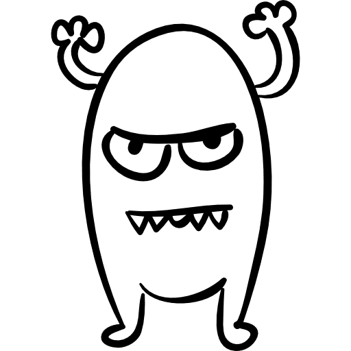 Halloween standing monster with raised arms raised arms standing ugly icon