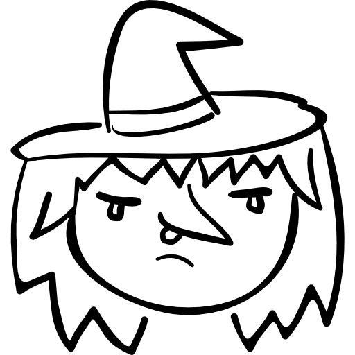 Halloween witch costume on woman head witches woman female icon