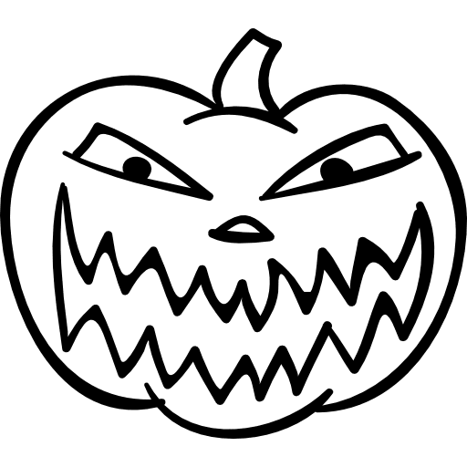 Horrible halloween pumpkin head outline halloween pumpkin face icon