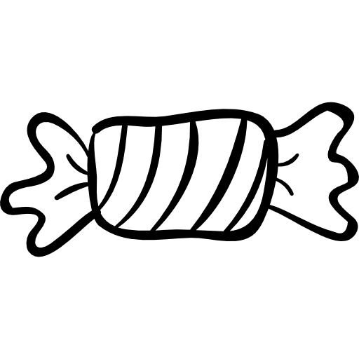 Halloween candy of rectangular striped hand drawn shape wrapper hand drawn candy icon