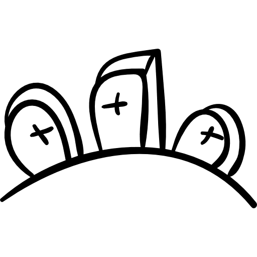 Halloween cemetery tombs outline outline outlined three icon