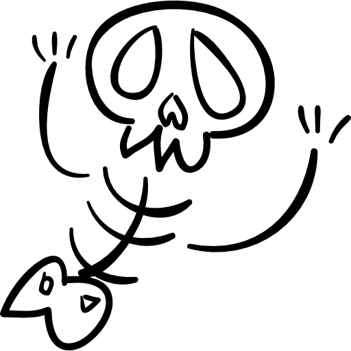 Halloween skeleton bones skull scary people icon