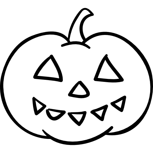 Halloween typical pumpkin head smile face outline outlined icon