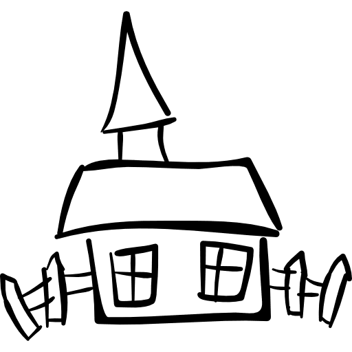 House hand drawn building outlined halloween building icon