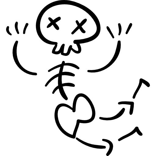 Skeleton shape halloween people icon