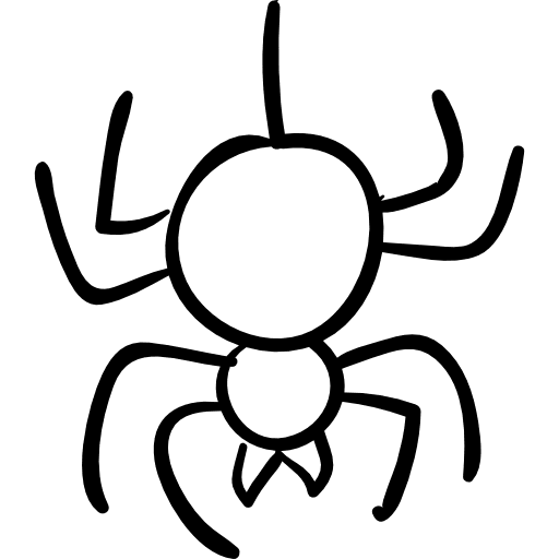 Spider outline hand drawn arachnid hanging icon