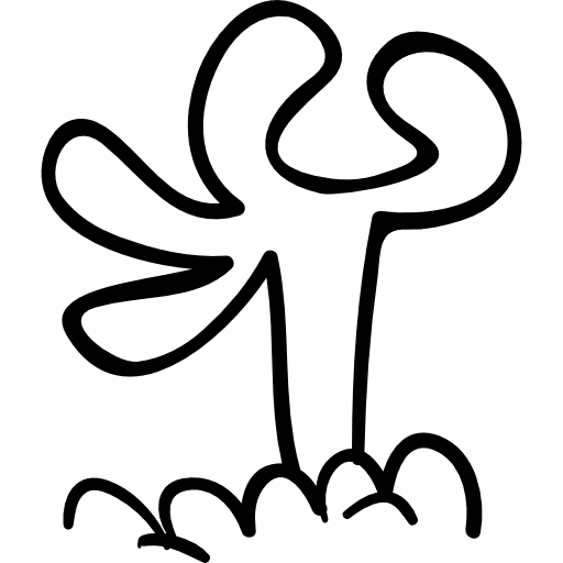 Halloween human hand outline peeking out of the ground ground halloween outlined icon