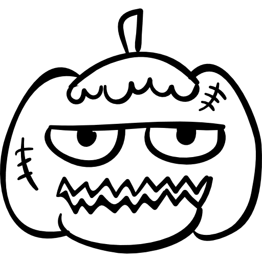 Halloween ugly pumpkin monster head halloween monster pumpkin icon