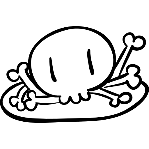 Bones pile halloween outline scary icon