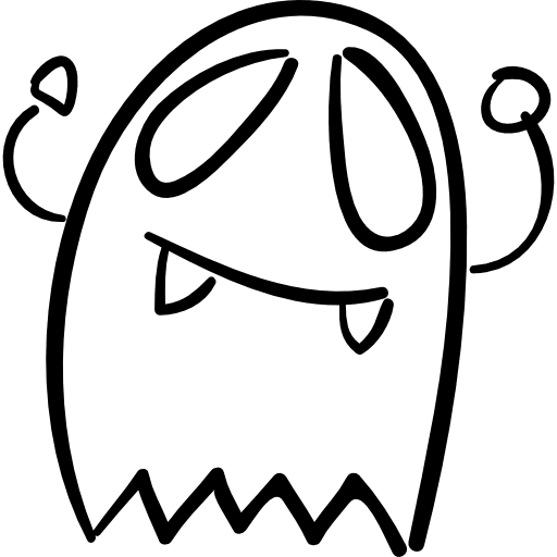 Halloween ghost costume with fangs costume scary monster icon